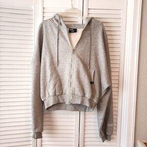 POPFLEX NWOT zip hoodie in Heather Gray